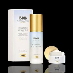 🆕💕ISDIN ISDINCEUTICS Hyaluronic Concentrate 1oz + GIFTS: Age Contour Cream & Bag